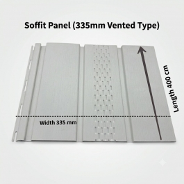 Perforált PVC-WPC koextrudált ereszalj- és mennyezetburkolat (4m hossz × 33.5cm szélesség), Törtfehér