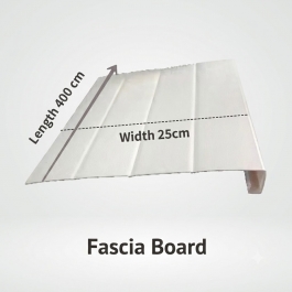 PVC-WPC koextrudált oromdeszka / ereszalj lezáró profil (4m hossz × 25cm szélesség)