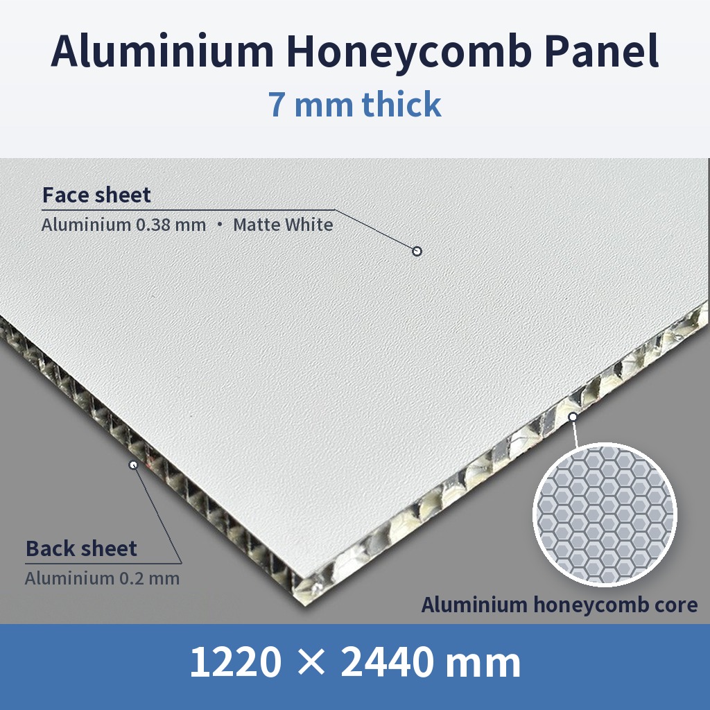 Nagyméretű alumínium méhsejt álmennyezeti panel, 7 mm, 1220 × 2440 mm
