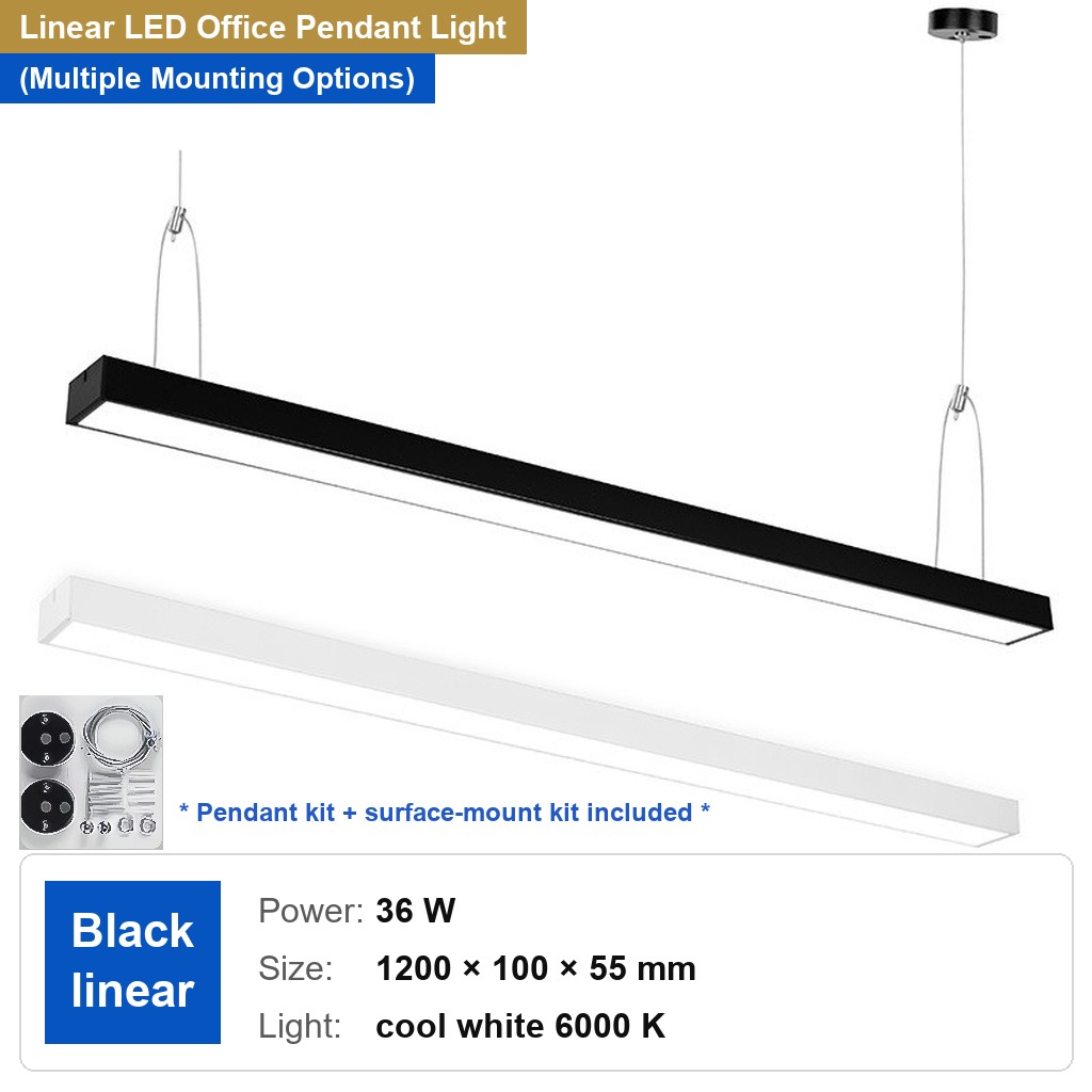 Lineáris LED irodai függesztett lámpa (többféle szerelési mód)