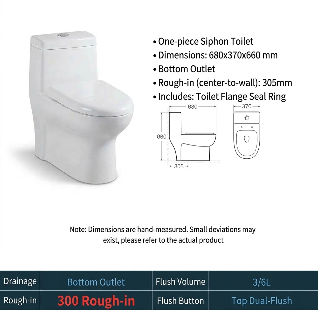 680# Monoblokk szifonos WC, alsó kifolyású